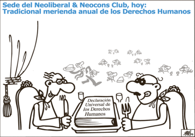 Noticias Criminología. Humor, los neoliberales de meriendan los derechos humanos. Marisol Collazos Soto