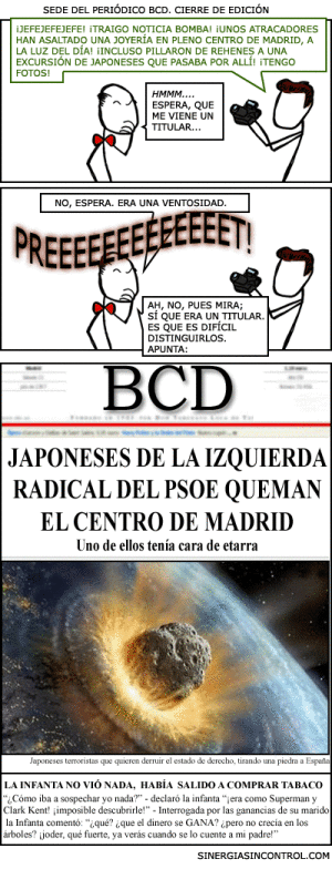 Noticias Crimonología. Humor, periódico BCD (parece ABC). Marisol Collazos Soto