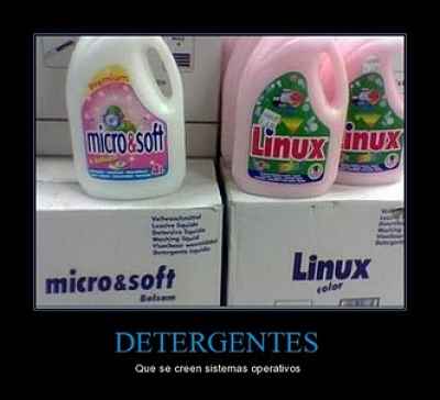 Actualidad Informática. Detergentes marcas Linux y Microsoft. Rafael Barzanallana