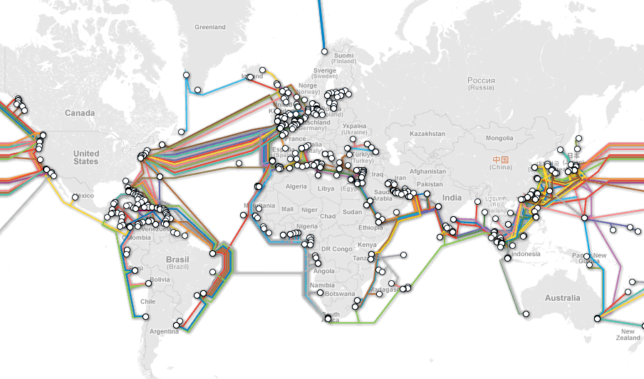 Actualidad informática. Mapa cables submarinos. Rafael Barzanallana